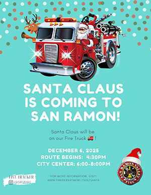 Santa Rides a Fire Truck Poster Danville see FireDepartment.org/santa Flyer Thumbnail